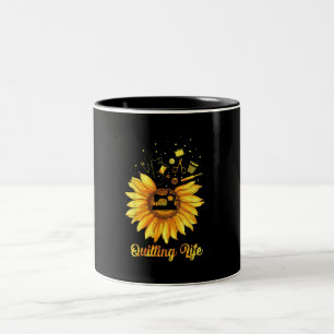 Tasse 2 Couleurs Drôle Quilting Life Love Sun Flower Quilters Cadea