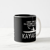 Tasse 2 Couleurs Drôle randonnée, j'ai l'air d'écouter (Devant droit)