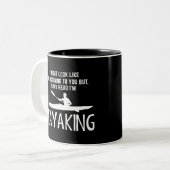 Tasse 2 Couleurs Drôle randonnée, j'ai l'air d'écouter (Devant gauche)