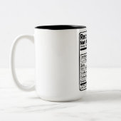 Tasse 2 Couleurs Drôle Redneck Nutritionnel Faits Deux Tons Café M (Gauche)