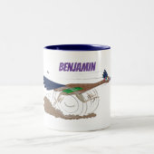 Tasse 2 Couleurs Drôle roadrunner dessin animé dessin animé (Centre)