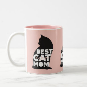 Tasse 2 Couleurs Drôle Rose Fête des Mères Meilleure Maman de Chat