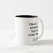 Tasse 2 Couleurs Drôle Sage Dit (Devant droit)