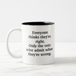 Tasse 2 Couleurs Drôle Sage Dit