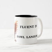 Tasse 2 Couleurs Drôle Sarcasme de poulet (Devant droit)