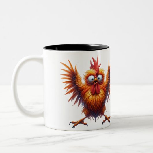Tasse 2 Couleurs Drôle Sarcasme de poulet (Gauche)