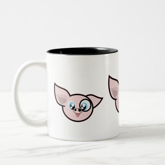 Tasse 2 Couleurs Drôle tête de porc rose (Gauche)