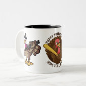 Tasse 2 Couleurs Drôle Thanksgiving Turquie Hunter (Devant gauche)