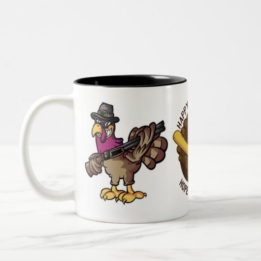 Tasse 2 Couleurs Drôle Thanksgiving Turquie Hunter (Gauche)