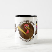 Tasse 2 Couleurs Drôle Thanksgiving Turquie Hunter (Centre)