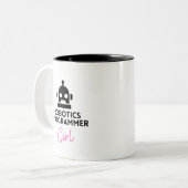 Tasse 2 Couleurs drôles Programmeur de robotique fille (Devant gauche)