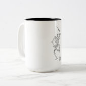 Tasse 2 Couleurs Drummer de squelette (Devant gauche)