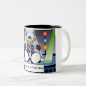 Tasse 2 Couleurs Drummer personnalisé - Dessin masculin (Devant droit)