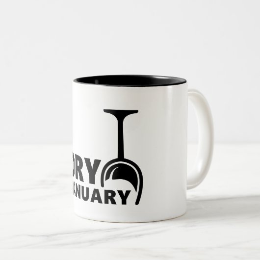 Tasse 2 Couleurs Dry january, pas d'alcool pendant un mois (Devant droit)