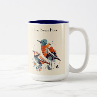 Tasse 2 Couleurs Duet de volière scandinave, personnalisé