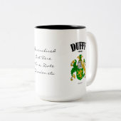 Tasse 2 Couleurs Duffy Family Crest, Traduction & Signification (Devant droit)