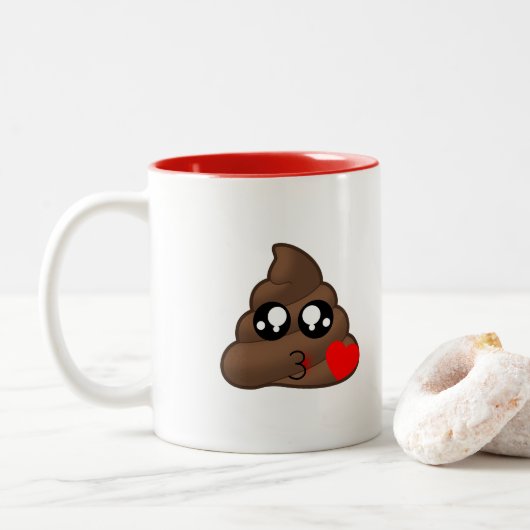 Tasse 2 Couleurs Dunette Emoji d'amour de coeur (Avec donut)