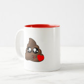 Tasse 2 Couleurs Dunette Emoji d'amour de coeur (Devant gauche)