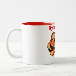Tasse 2 Couleurs Duo Dynamique Fille et Chihuahua jouant des ukes