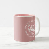 Tasse 2 Couleurs Dusty Rose Pink Personalized Golf Club Name (Devant droit)