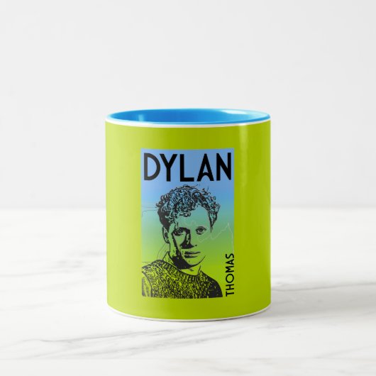 Tasse 2 Couleurs Dylan Thomas Welsh Poet (Centre)