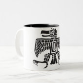 Tasse 2 Couleurs Eagle, hiéroglyphe mexicain (Maya) (Devant gauche)