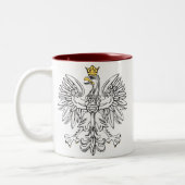 Tasse 2 Couleurs Eagle polonais avec la couronne d'or (Gauche)