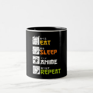 Tasse 2 Couleurs Eat Sleep Anime Repeat Venin Idea Cosplayer