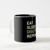 Tasse 2 Couleurs Eat Sleep Disk Golf Répéter (Devant gauche)
