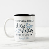 Tasse 2 Couleurs Eaux profondes | Encouragement Bible Verse Cadeau (Gauche)