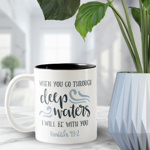 Tasse 2 Couleurs Eaux profondes   Encouragement Bible Verse Cadeau