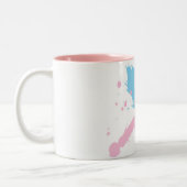 Tasse 2 Couleurs Éclaboussure de ruban rose et bleu avec des (Gauche)