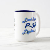 Tasse 2 Couleurs Éclair P-38 de Lockheed (Devant droit)