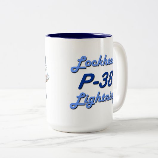 Tasse 2 Couleurs Éclair P-38 de Lockheed (Devant droit)