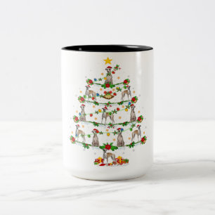 Tasse 2 Couleurs Éclairage Amoureux des chiens Whippet Noël Whipp