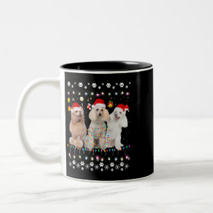 Tasse 2 Couleurs Éclairage de Noël Correspondant Chien de canne moc