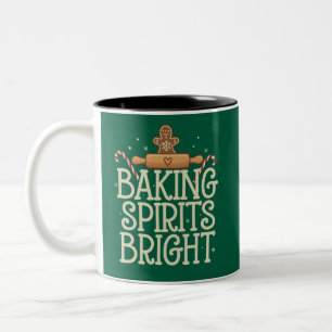 Tasse 2 Couleurs Éclairer les esprits de Noël drôle de Noël Baker