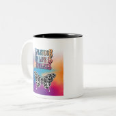 Tasse 2 Couleurs Éclat de vie avec papillon (Devant gauche)