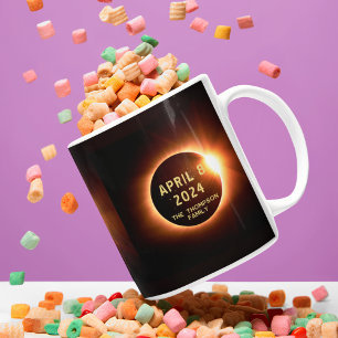 Tasse 2 Couleurs Éclipse solaire totale 8 avril 2024 Personnalisée