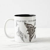 Tasse 2 Couleurs École de la VIE d'OCÉAN de manta-rayon (Gauche)