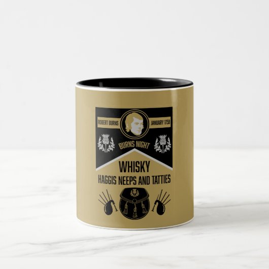 Tasse 2 Couleurs Ecosse Burns Night (Centre)