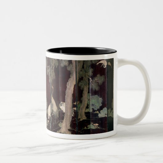 Tasse 2 Couleurs Écran de Coromandel dépeignant des grues (Droit)