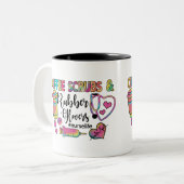 Tasse 2 Couleurs Écrans de café et gants en caoutchouc Infirmière (Devant gauche)