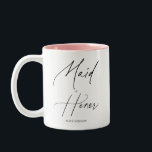 Tasse 2 Couleurs Écriture Chic De La Fille D'Honneur<br><div class="desc">Le cadeau Maid of Honor présente une calligraphie d'écriture manuscrite moderne.</div>