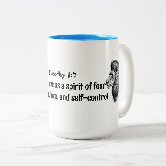 Tasse 2 Couleurs Écriture chrétienne Bible Verse Joshua Power Love (Devant droit)