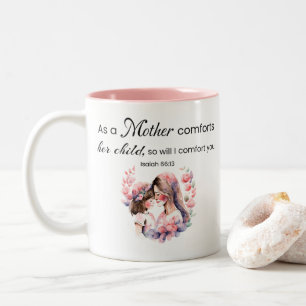 Tasse 2 Couleurs Écriture de la Fête des Mères, Ésaïe 66:13 Chrétie