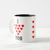 Tasse 2 Couleurs Écriture "Je t'aime" avec le coeur Saint Valentin (Devant gauche)