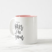Tasse 2 Couleurs Écriture Moderne au Pinceau Mère du Marié (Devant gauche)