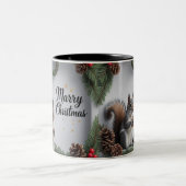 Tasse 2 Couleurs Écureuil de Noël à deux tons (Centre)