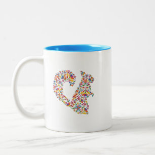 Tasse 2 Couleurs écureuil floral